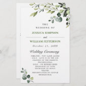 Elegant Eucalyptus Boho huwelijksceremonie program (Voorkant / Achterkant)