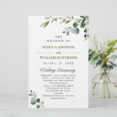 Elegant Eucalyptus Boho huwelijksceremonie program (Staand voorkant)