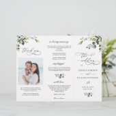 Elegant Eucalyptus Boho huwelijksceremonie program (Staand voorkant)