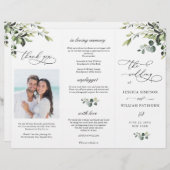 Elegant Eucalyptus Boho huwelijksceremonie program (Voorkant / Achterkant)