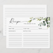 Elegant Eucalyptus Boho Vrijgezellenfeest Recept K Kaart (Voorkant / Achterkant)
