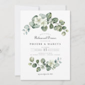 Elegant Eucalyptus boog groen repetitie diner Kaart (Voorkant)