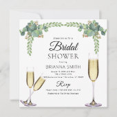 Elegant Eucalyptus Boozy Greenery Vrijgezellenfees Kaart (Voorkant)