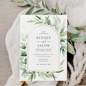 Elegant Eucalyptus Botanical Greenery Arch Wedding Kaart