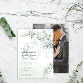 Elegant Eucalyptus Botanical Sage Foto Weddenschap Kaart