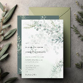 Elegant Eucalyptus Botanical Sage Weddenschap Kaart