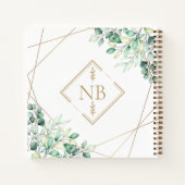 Elegant Eucalyptus Botanical Wedding Guestbook Notitieboek (Achterkant)