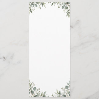 Elegant Eucalyptus Botanical Wedding Program Programmakaart