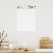 Elegant Eucalyptus Botanical Wedding Seating Chart Poster (Keuken)