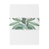 Elegant Eucalyptus Botanisch Monogram Wit Uitnodigingen Wikkel (Achterkant Voorbeeld)