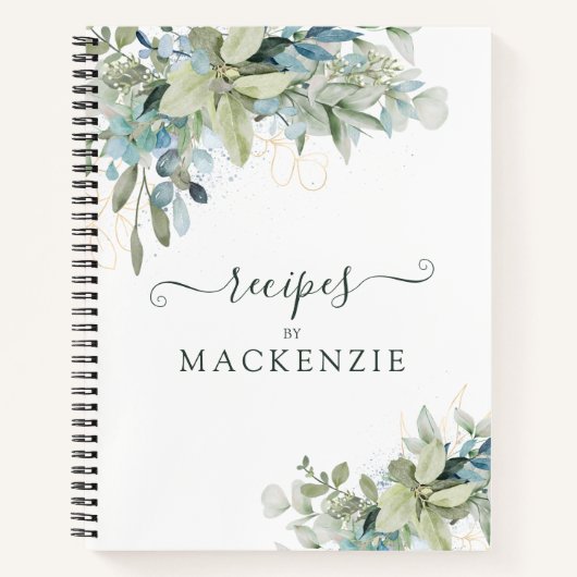 Elegant Eucalyptus botanisch recept Notitieboek (Voorkant)