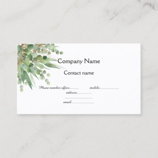 Elegant Eucalyptus Botanisch Visitekaartje (Voorkant)