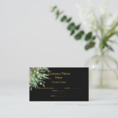 Elegant Eucalyptus Botanisch Zwart Visitekaartje (Staand voorkant)