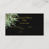 Elegant Eucalyptus Botanisch Zwart Visitekaartje (Voorkant)