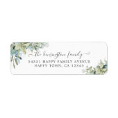 Elegant Eucalyptus Botanische Floral Etiket (Voorkant)