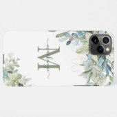 Elegant Eucalyptus Botanische Florenz Monogram iPhone Hoesje (Achterkant horizontaal)