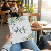 Elegant Eucalyptus Botanische Florenz Monogram Notitieboek
