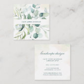 Elegant Eucalyptus Botanische Greenery Modern Vierkante Visitekaartje (Voorkant / Achterkant)