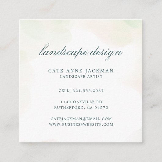 Elegant Eucalyptus Botanische Greenery Modern Vierkante Visitekaartje (Achterkant)