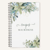 Elegant Eucalyptus Botanische Greenery Recipe Notitieboek (Voorkant)