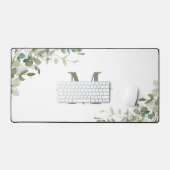 Elegant Eucalyptus Botanische monogram Bureaumat (Keyboard & Muis)