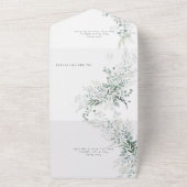 Elegant Eucalyptus Botanische Sage QR Code Weddens All In One Uitnodiging (Buitenkant)