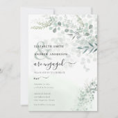 Elegant Eucalyptus Botanische Verloving Kaart (Voorkant)