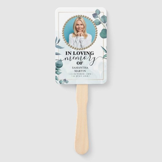 Elegant Eucalyptus Botanische viering van het leve Handwaaier (Voorkant)