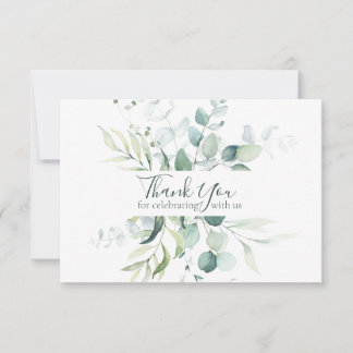 Elegant Eucalyptus Botanische Waterverf bruiloft Bedankkaart