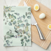 Elegant Eucalyptus Botanische Waterverf Greenery Theedoek (Quarter Fold)