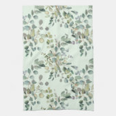 Elegant Eucalyptus Botanische Waterverf Greenery Theedoek (Verticaal)