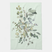 Elegant Eucalyptus Botanische Waterverf Greenery Theedoek (Verticaal)