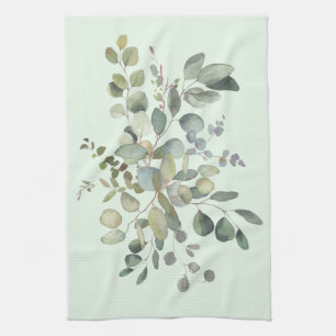 Elegant Eucalyptus Botanische Waterverf Greenery Theedoek