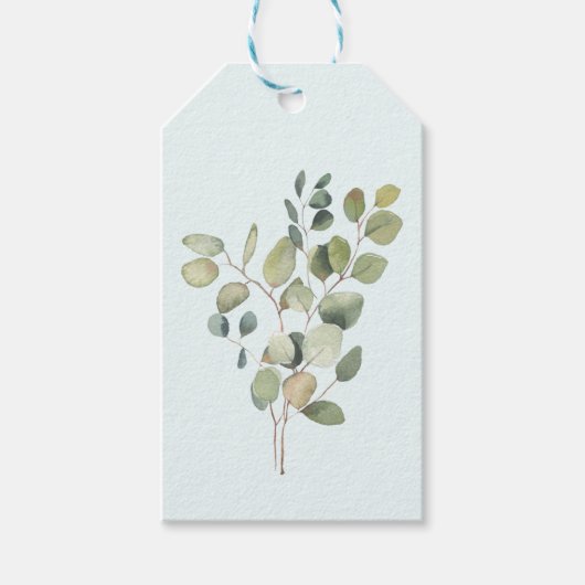Elegant Eucalyptus Branch Botanical Dusty Green Cadeaulabel (Voorkant)