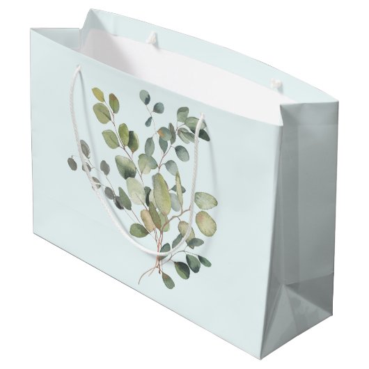 Elegant Eucalyptus Branch Botanical Dusty Green Groot Cadeauzakje (Achterkant Gekanteld)