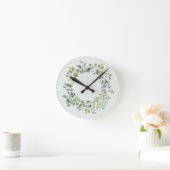 Elegant Eucalyptus Branch Botanical Dusty Green Ronde Klok (Huis)