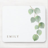 Elegant Eucalyptus Branch Feminine Name Muismat (Voorkant)