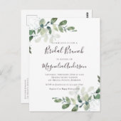 Elegant Eucalyptus Bridal Brunch Invitation Postca Briefkaart (Voorkant / Achterkant)