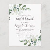 Elegant Eucalyptus Bridal Brunch Invitation Postca Briefkaart (Voorkant)