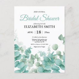 Elegant Eucalyptus Bridal Shower Briefkaart