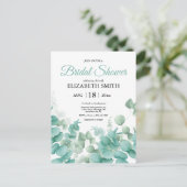 Elegant Eucalyptus Bridal Shower Briefkaart (Staand voorkant)