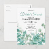Elegant Eucalyptus Bridal Shower Briefkaart (Voorkant / Achterkant)