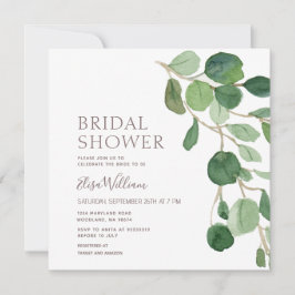 Elegant Eucalyptus Bridal Shower Kaart