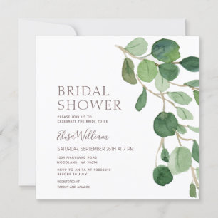 Elegant Eucalyptus Bridal Shower Kaart