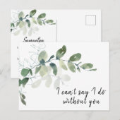 Elegant Eucalyptus Bridesmaid proposal Kaart (Voorkant / Achterkant)