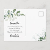 Elegant Eucalyptus Bridesmaid proposal Kaart (Achterkant)