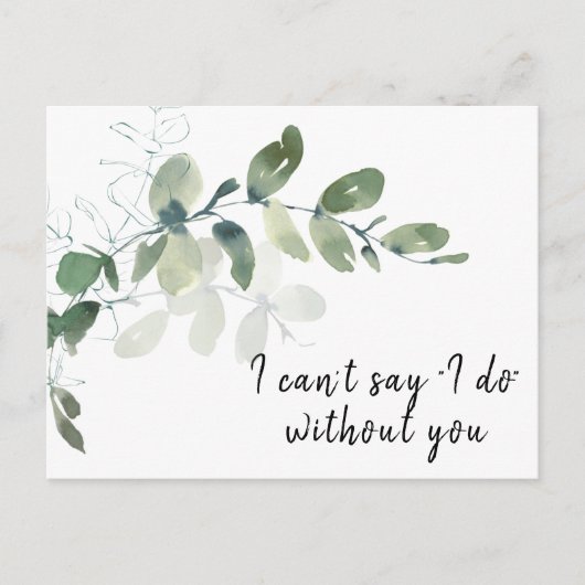Elegant Eucalyptus Bridesmaid proposal Kaart (Voorkant)
