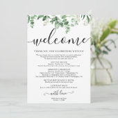 Elegant Eucalyptus bruiloft reisschema programma Programmakaart (Staand voorkant)