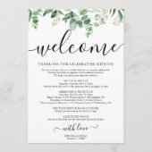 Elegant Eucalyptus bruiloft reisschema programma Programmakaart (Voorkant)