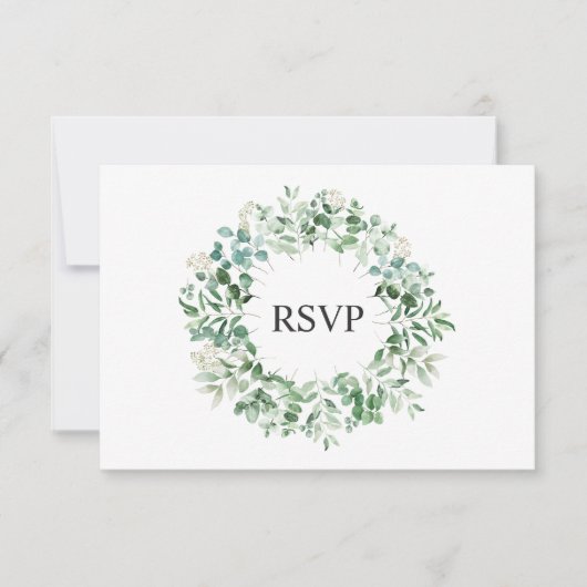 Elegant Eucalyptus bruiloft RSVP Kaart (Voorkant)